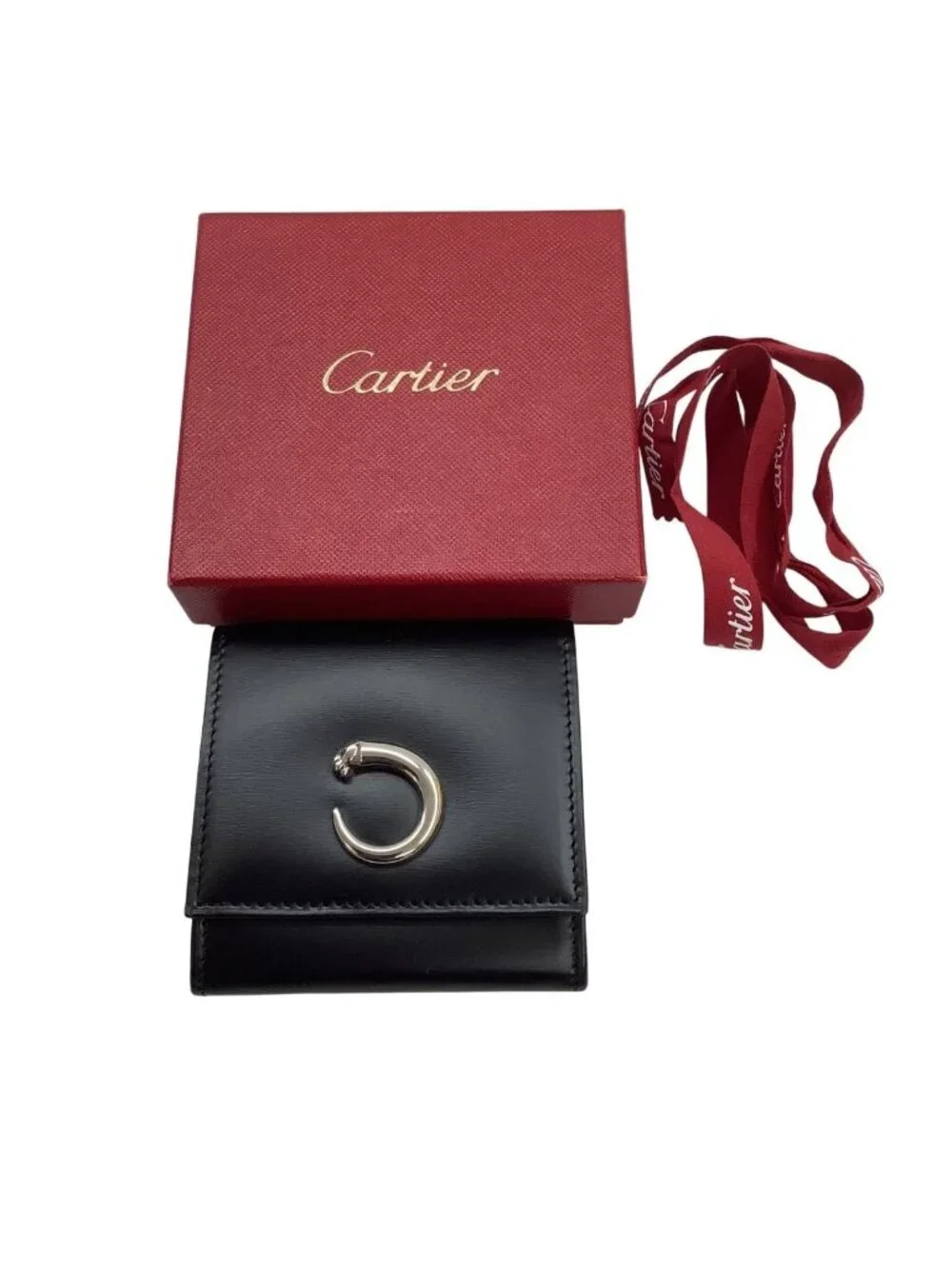 Cartier Wallet Coin Purse Panthère L Black